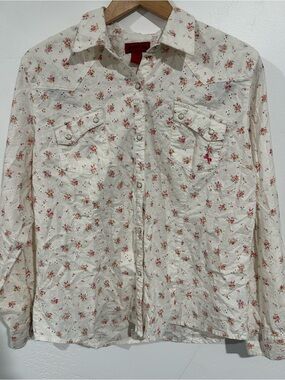 Cowgirl Up Floral Eyelet Button-Up Shirt